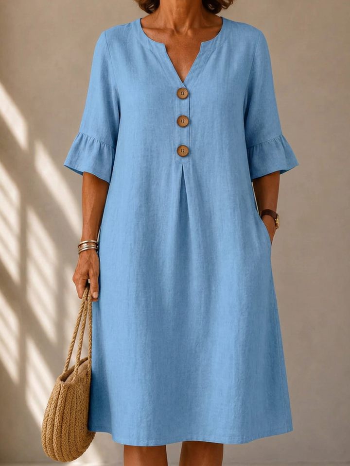 Robe Boutonnée Pli Creux Charlotte