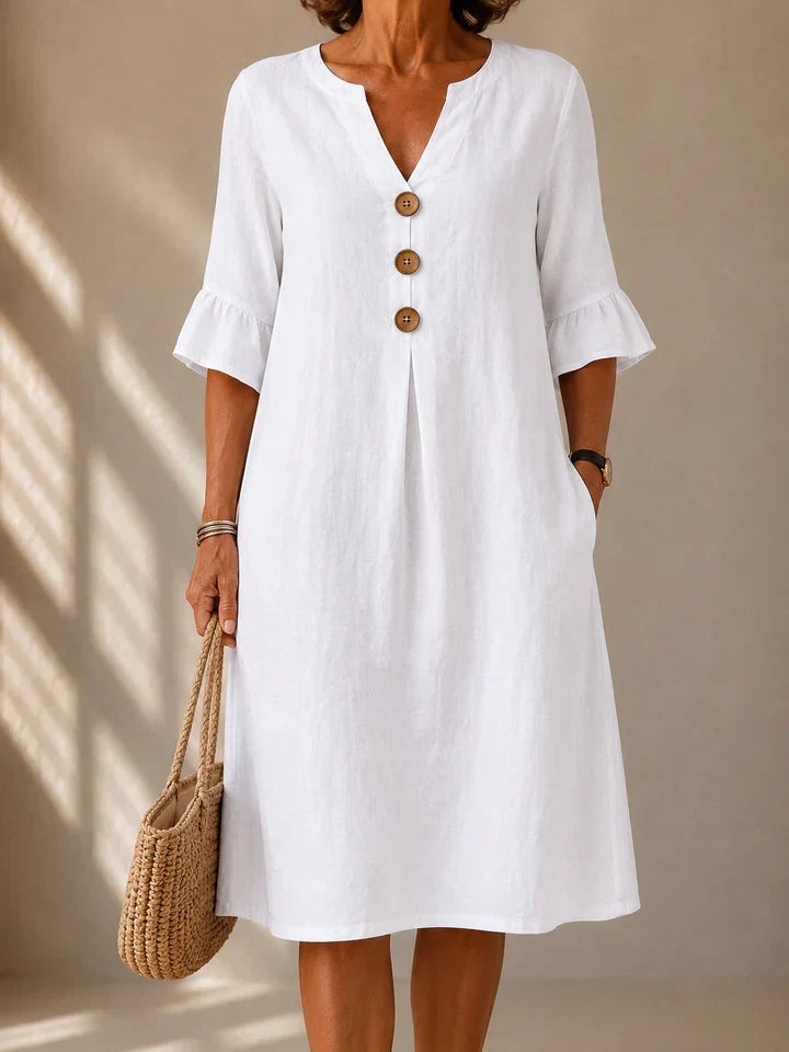 Robe Boutonnée Pli Creux Charlotte