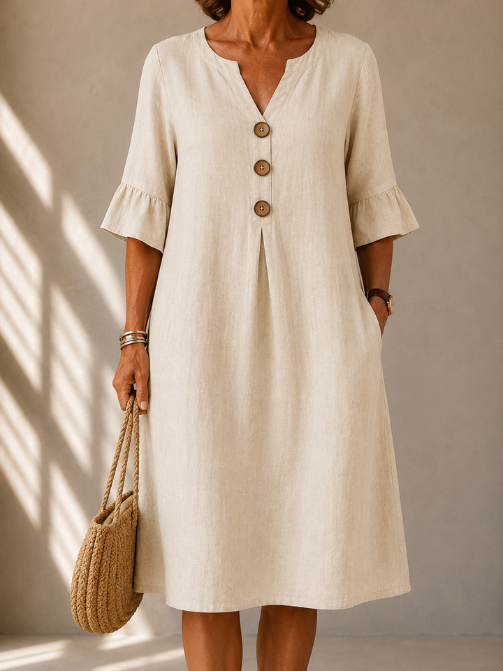 Robe Boutonnée Pli Creux Charlotte