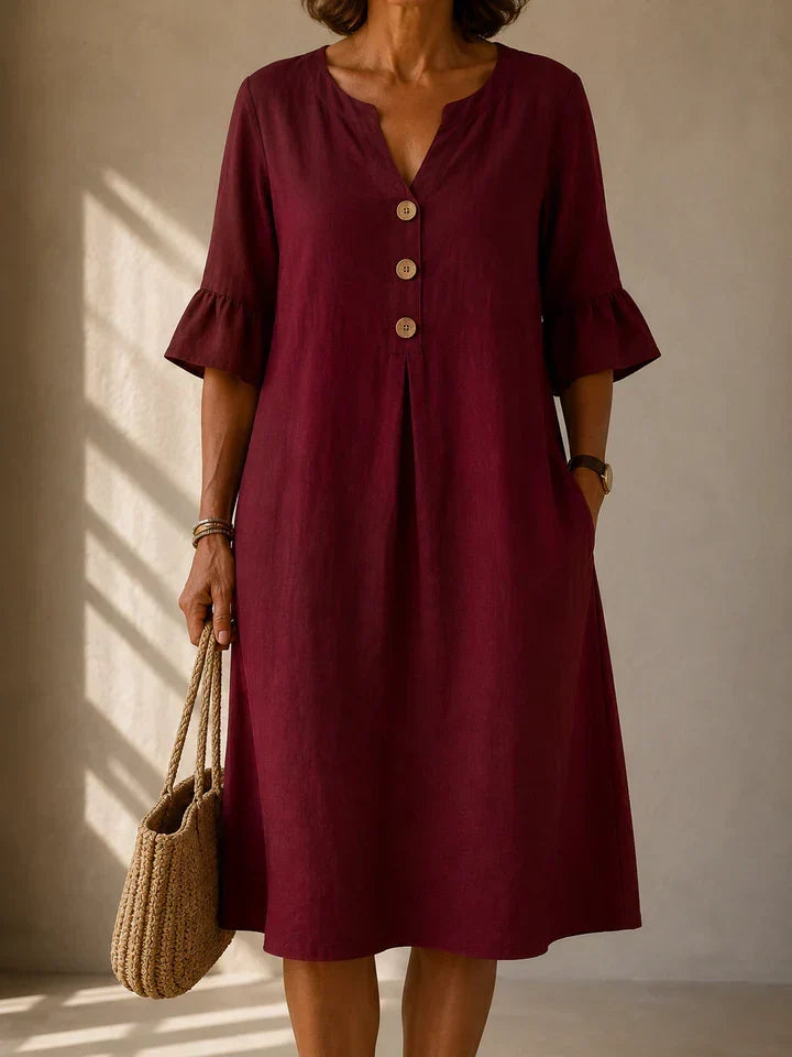 Robe Boutonnée Pli Creux Charlotte