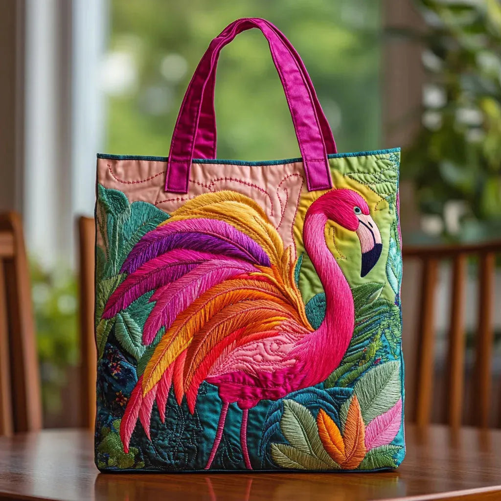 Sac fourre-tout matelassé - Flamant rose arc-en-ciel