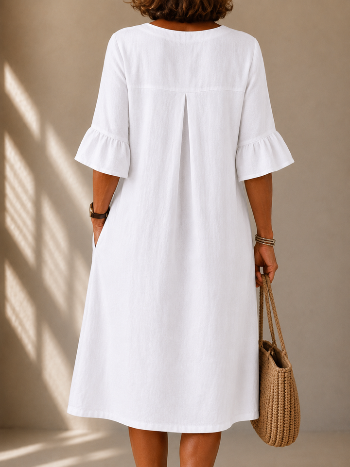 Robe Boutonnée Manches Corolle Nicole
